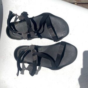 Black xero sandals, zero drop barefoot shoes